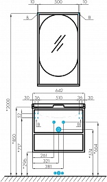 Акватон Мебель для ванной Лофт Фабрик 65 дуб кантри с раковиной Фабиа – фотография-8